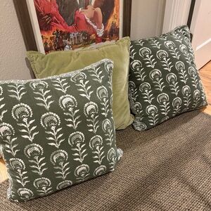 Green pillows set of three